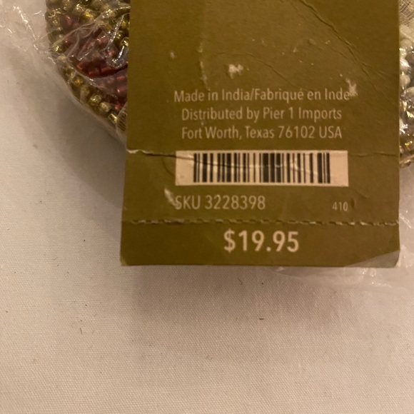 NIP Pier 1 Sant Face Beaded Coasters Made in India - Picture 5 of 9